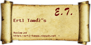 Ertl Tamás névjegykártya